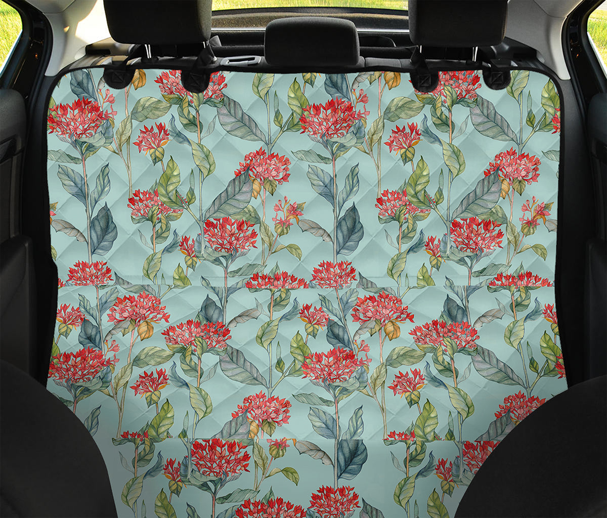 Bouvardia Pattern Print Pet Car Back Seat Cover