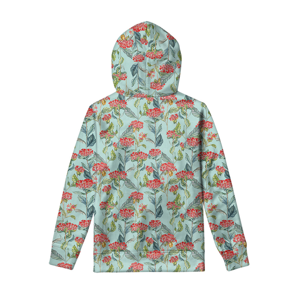 Bouvardia Pattern Print Pullover Hoodie