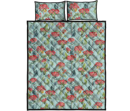 Bouvardia Pattern Print Quilt Bed Set
