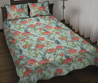 Bouvardia Pattern Print Quilt Bed Set