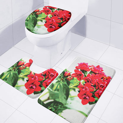 Bouvardia Plant Print 3 Piece Bath Mat Set