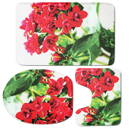 Bouvardia Plant Print 3 Piece Bath Mat Set