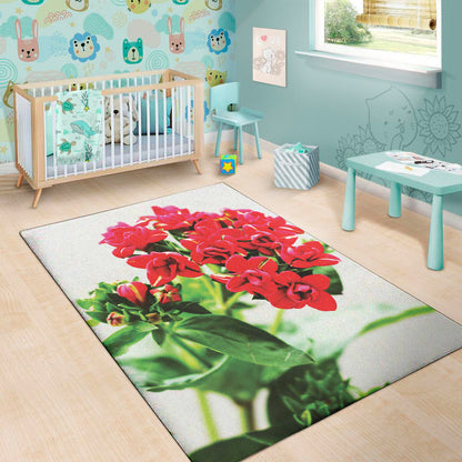 Bouvardia Plant Print Area Rug
