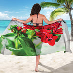 Bouvardia Plant Print Beach Sarong Wrap
