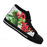 Bouvardia Plant Print Black High Top Shoes