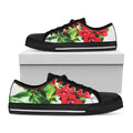 Bouvardia Plant Print Black Low Top Sneakers