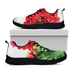 Bouvardia Plant Print Black Sneakers