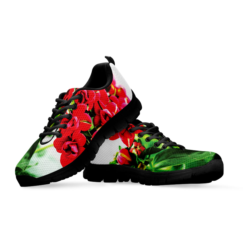 Bouvardia Plant Print Black Sneakers