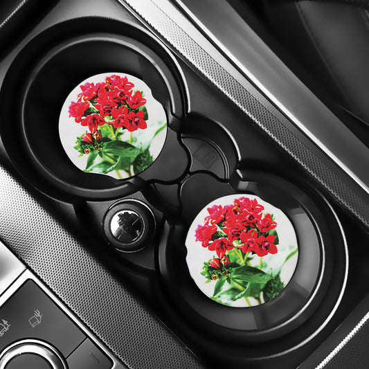 Bouvardia Plant Print Car Coasters