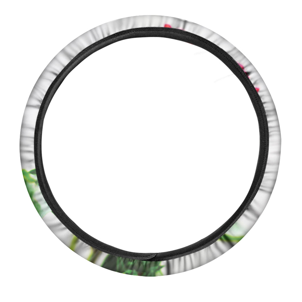 Bouvardia Plant Print Car Steering Wheel Cover