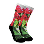 Bouvardia Plant Print Crew Socks