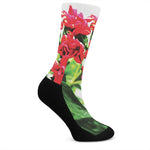 Bouvardia Plant Print Crew Socks