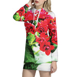 Bouvardia Plant Print Hoodie Dress