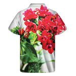Bouvardia Plant Print Men's Short Sleeve Shirt