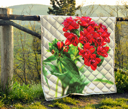 Bouvardia Plant Print Quilt
