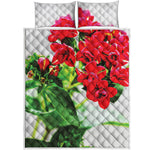 Bouvardia Plant Print Quilt Bed Set