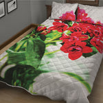 Bouvardia Plant Print Quilt Bed Set