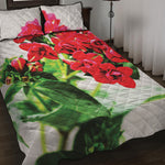 Bouvardia Plant Print Quilt Bed Set