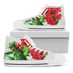 Bouvardia Plant Print White High Top Shoes