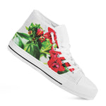 Bouvardia Plant Print White High Top Shoes