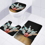 Bowling Strike Print 3 Piece Bath Mat Set