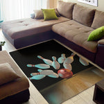 Bowling Strike Print Area Rug