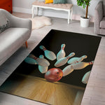 Bowling Strike Print Area Rug