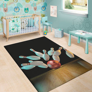 Bowling Strike Print Area Rug