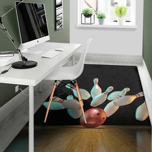 Bowling Strike Print Area Rug