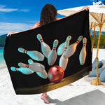 Bowling Strike Print Beach Sarong Wrap