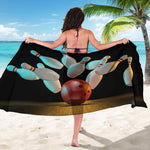 Bowling Strike Print Beach Sarong Wrap