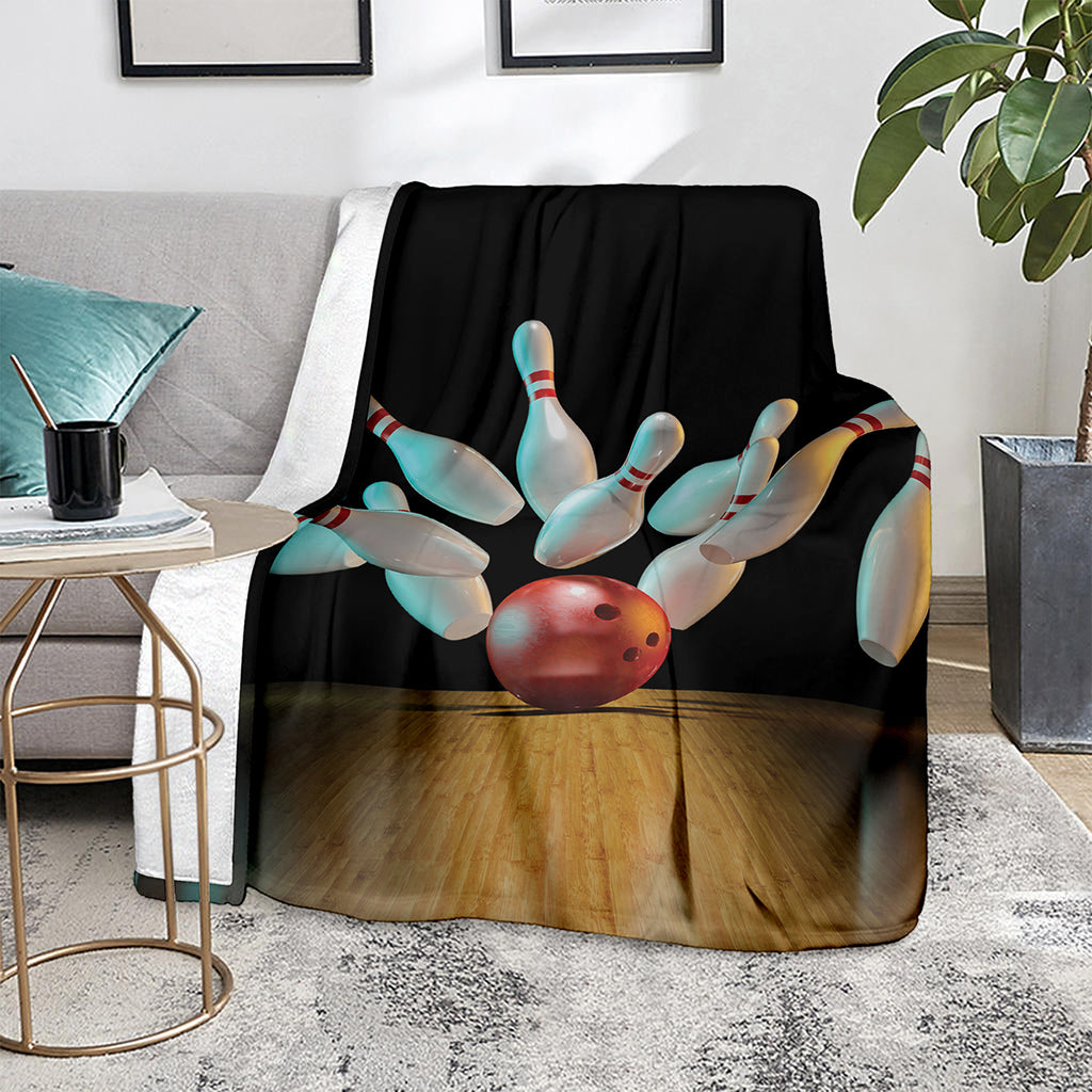 Bowling Strike Print Blanket