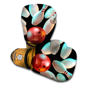 Bowling Strike Print Boxing Gloves