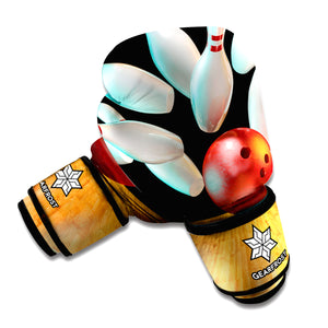 Bowling Strike Print Boxing Gloves