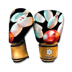 Bowling Strike Print Boxing Gloves