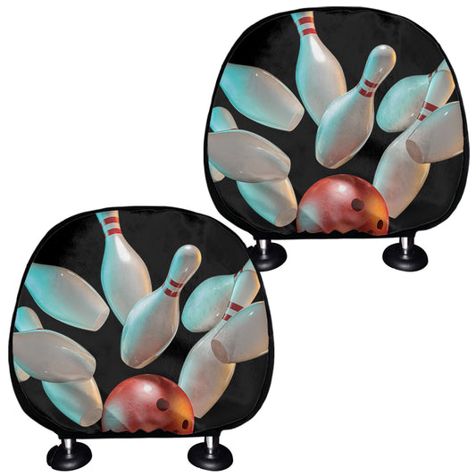 Bowling Strike Print Car Headrest Covers