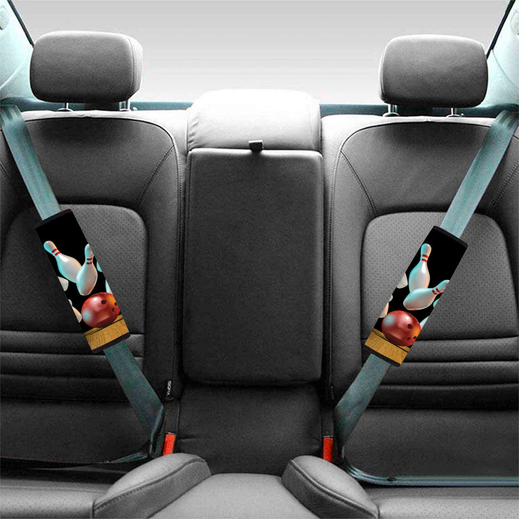 Bowling Strike Print Car Seat Belt Covers