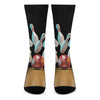 Bowling Strike Print Crew Socks