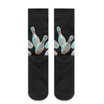 Bowling Strike Print Crew Socks