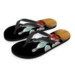 Bowling Strike Print Flip Flops