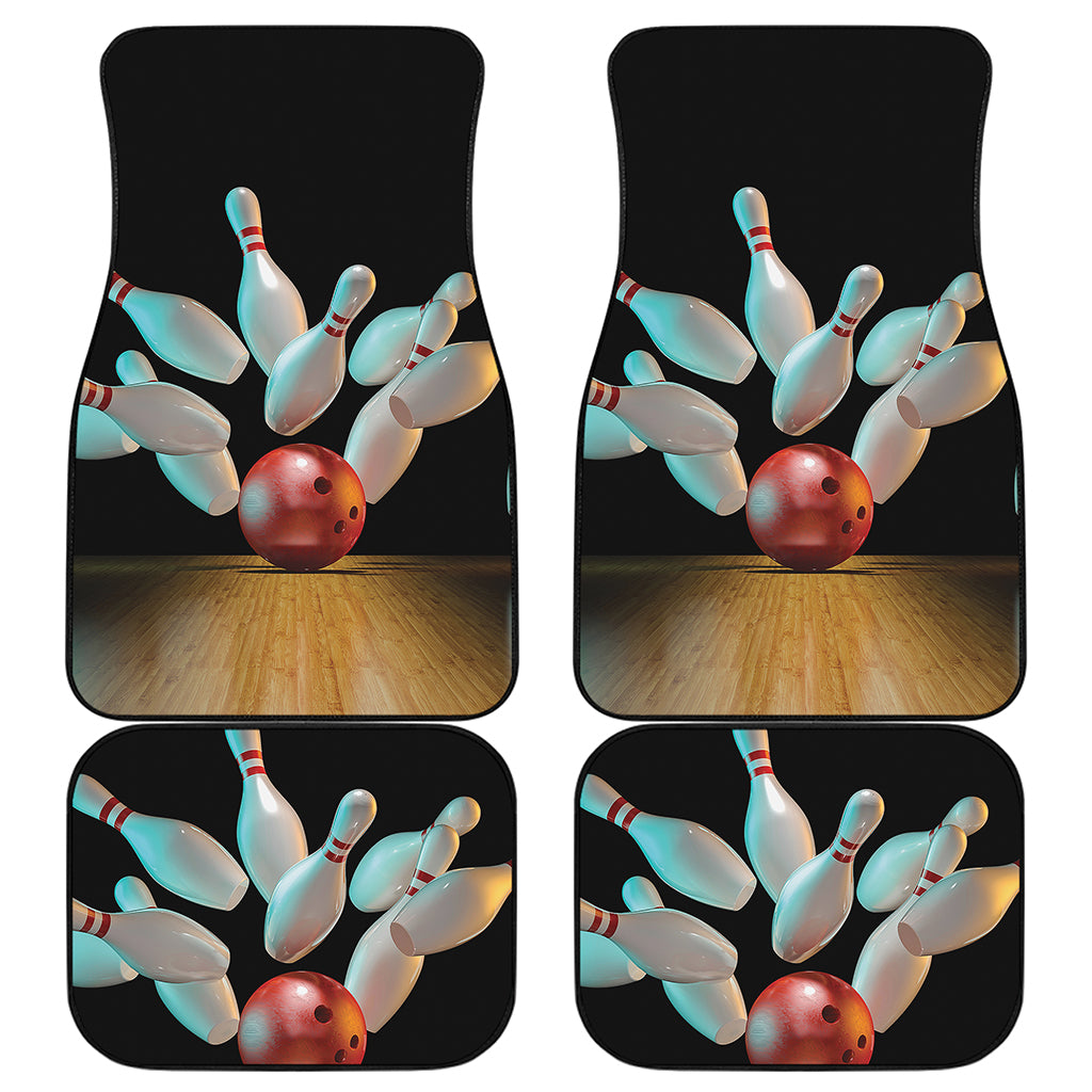 Bowling Strike Print Front and Back Car Floor Mats