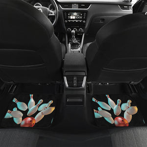 Bowling Strike Print Front and Back Car Floor Mats