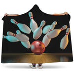 Bowling Strike Print Hooded Blanket