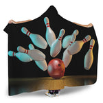 Bowling Strike Print Hooded Blanket