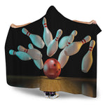 Bowling Strike Print Hooded Blanket