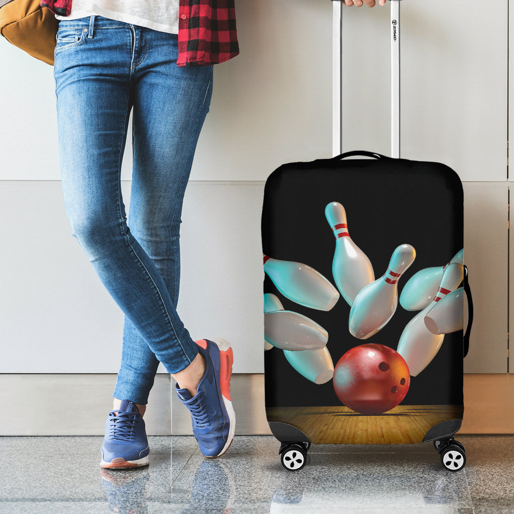 Bowling Strike Print Luggage Cover