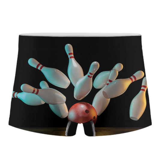 Bowling Strike Print Men's Boxer Briefs