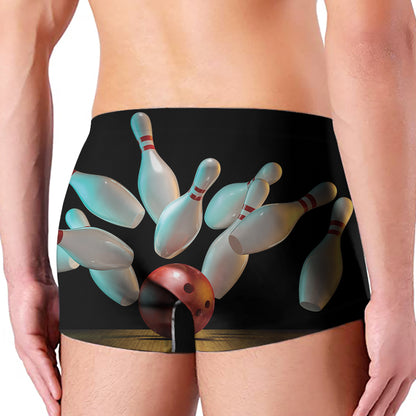 Bowling Strike Print Men's Boxer Briefs