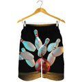 Bowling Strike Print Men's Shorts