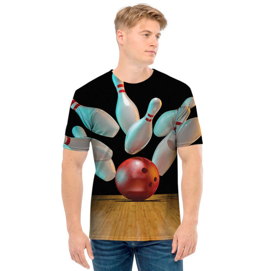 Bowling Strike Print Men's T-Shirt